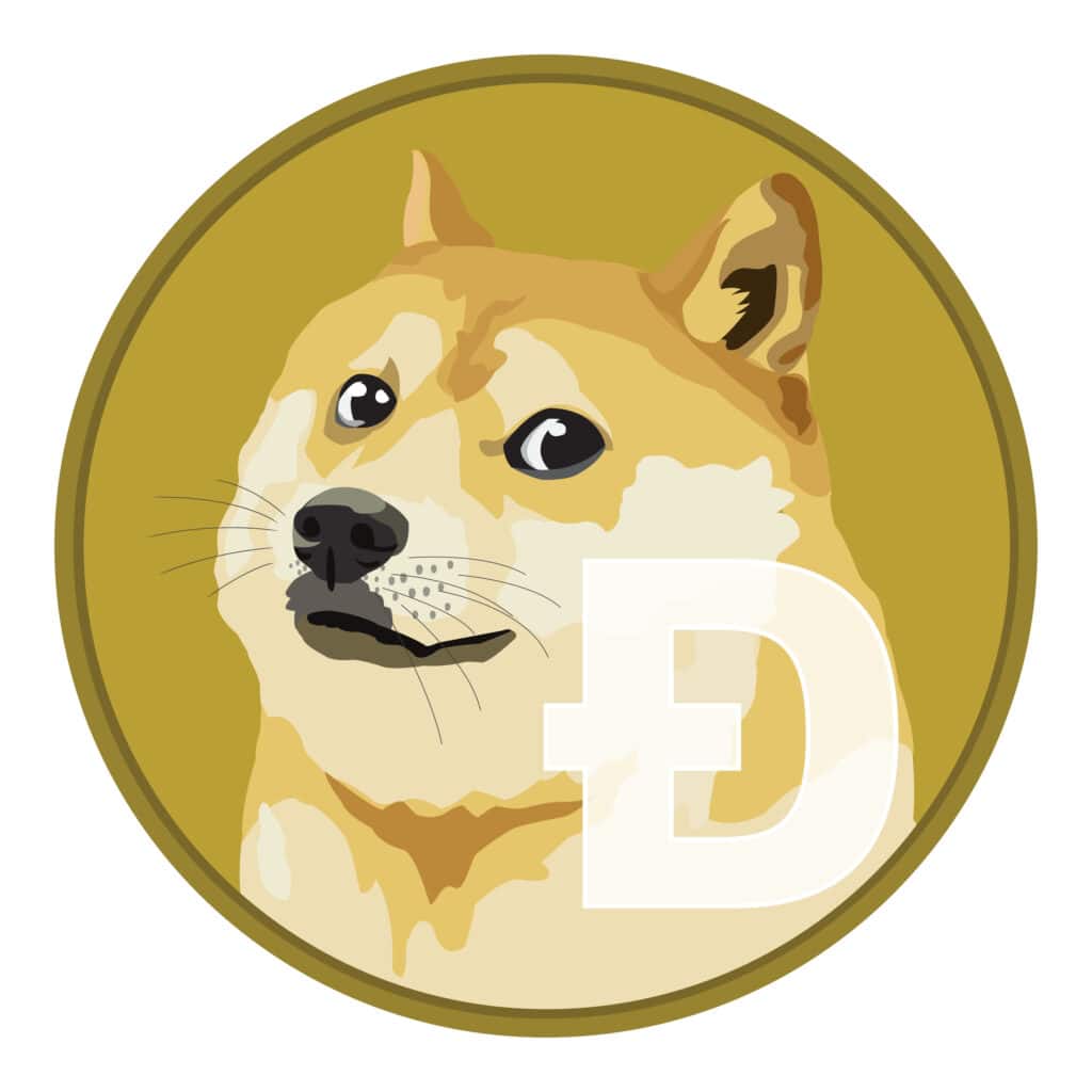 Dogecoin,Doge,Cryptocurrency,Isolated,On,White,Background,,Face,Of,The