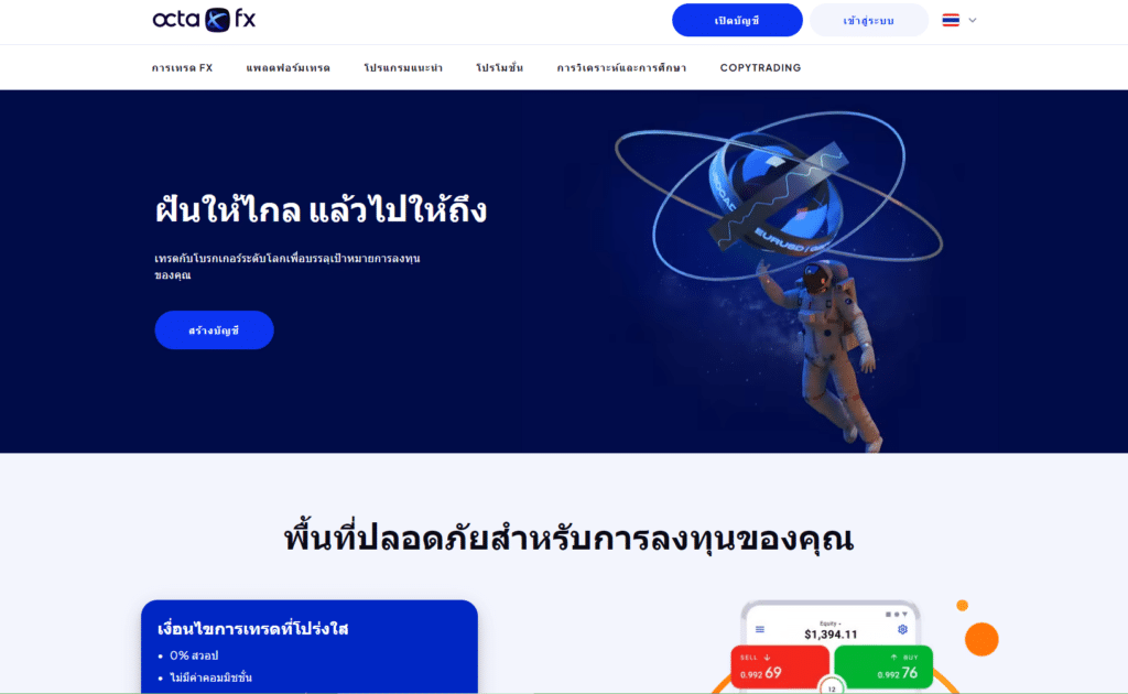 ข้อมูลเบื้องต้นของ OctaFX ข้อมูลเบื้องต้นของ OctaFX