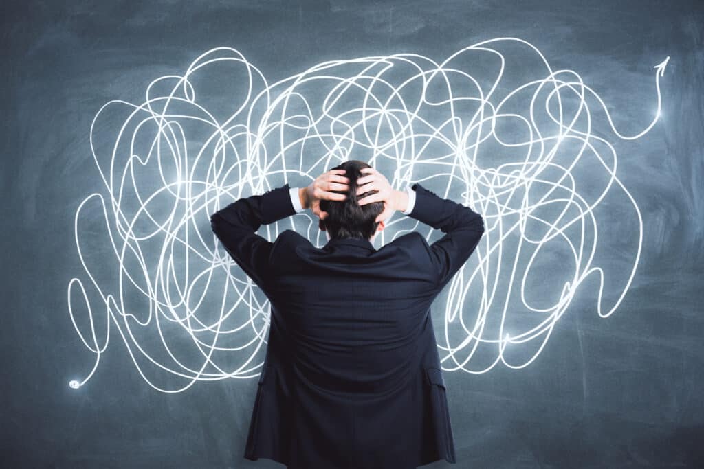 Confusion and think concept คิดลบไปซะทุกอย่าง