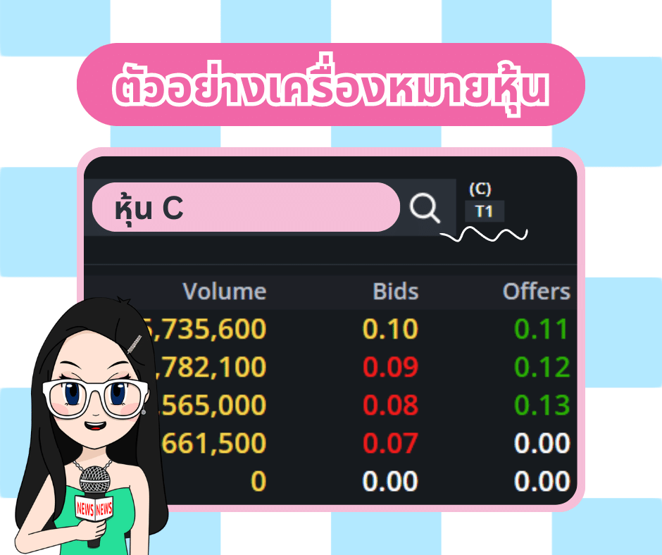 ตัวอย่างเครื่องหมายหุ้น-3 ตัวอย่างเครื่องหมายหุ้น