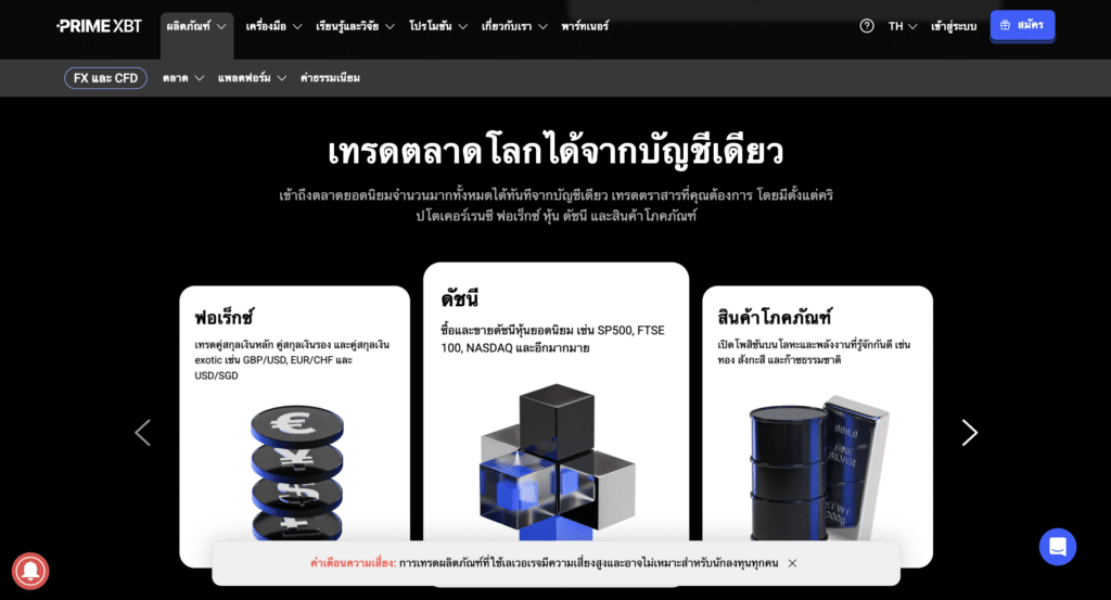 ประเภทบัญชีของ PrimeXBT ประเภทบัญชีของ PrimeXBT